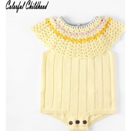 Newborn Baby Girl Wool Knitting Romper Autumn Infant Kid petal collar jumpsuit toddler baby overalls toddler birthday gift