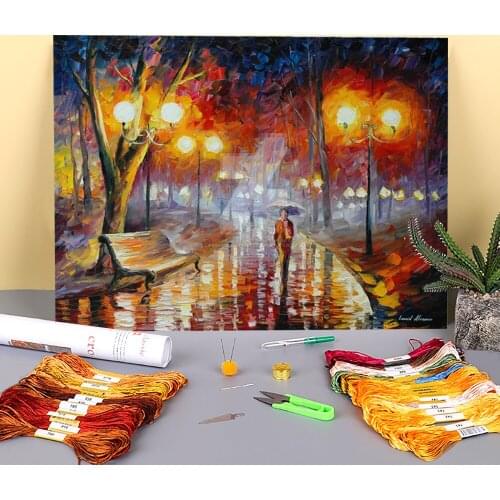 Loneliness In The Fog Pre-Printed 11CT Cross-Stitch Embroidery Patterns DMC Threads Painting Handicraft Knitting Craft Gift
