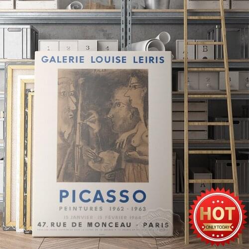 Pablo Picasso Louise Leiris Galerie Exhibition Poster, Pablo Abstract Vintage Art Prints, Living Room Home Decor Wall Picture