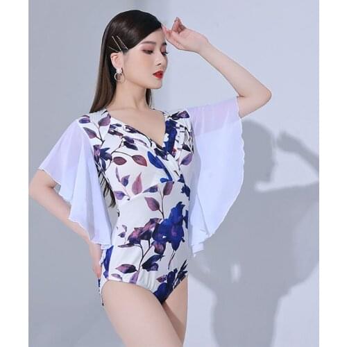 2021 New L21190 Lotus Sleeve design Latin Dance Tops Women Bodysuit Performance Costume Latin Ballroom Latino Dancewear