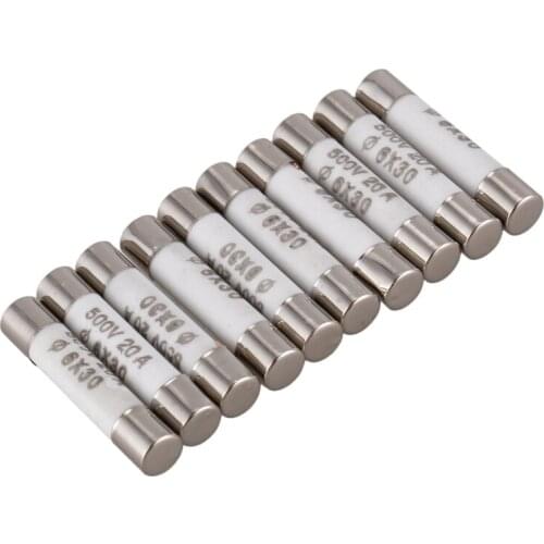 10 Pieces 6mmx30mm 20A Faset-Blow Ceramic Fuse Link 500V