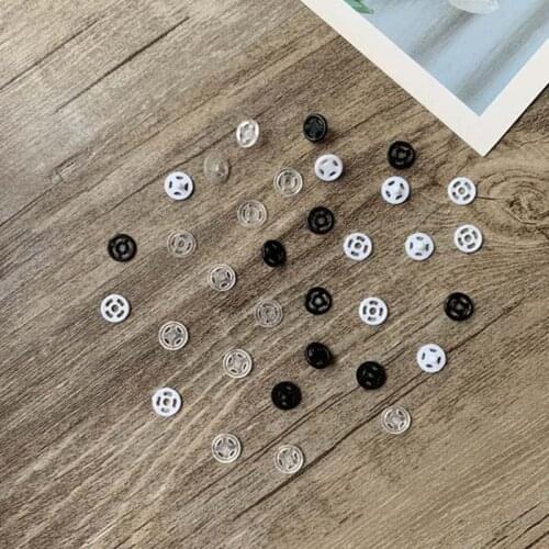 100sets 4mm Black/White/Clear Plastic Snap Fasteners Buttons Baby Doll Clothes DIY Sewing Crafts Scrapbooking Accessories