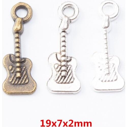 170 pieces of retro metal zinc alloy guitar pendant for DIY handmade jewelry necklace making 7217