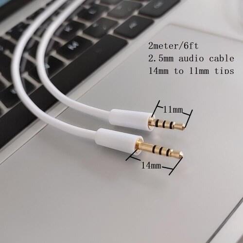 2meter 6ft 2.5mm male to 2.5 male 4 conductor aux cable 14mm to 11mm tip