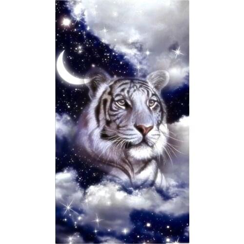 2021 Top Night Starry Sky Tiger Landscape Diamond Painting 5D Diy Cross Stitch Kits Full Square Round Wall Art AnimalZP-4579