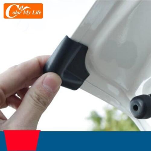 ABS Black Car Trunk Tailgate Crash Corner Rubber Guard Protection Cover Sticker for Ford Ecosport 2013 - 2017 Accessories 2Pcs