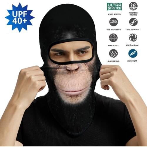 Gorilla Balaclava Animal Neck Gaiter Breathable Bandana Scarf Windproof Motorcycle Full Face Mask Cycling Monkey Earloop Shield