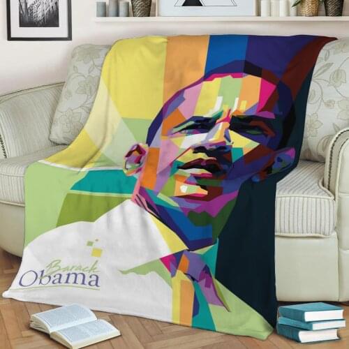 Barrack Obama 3D Print Plush Blanket Throw On Sofa Home Decor Soft Warmth Washable Nap Blanket Dropshipping