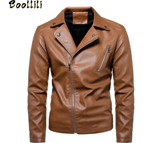 Boollili 2020 Mens Leather Jacket Spring Autumn Plus Size Pu Coat Motorcycle Leather Jackets Chaqueta Cuero Hombre
