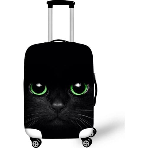 HaoYun Protective Suitcase Cover Black Cats Pattern Elastic Dustproof Luggage Cover Kawaii Animal Waterproof Luggage Accessories