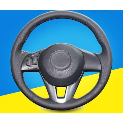 Auto Steering Wheel Cover for Mazda 3 Axela 2013-2016 Mazda 6 Atenza 2014-2017 Mazda 2 2015-2017 Car On The Steering Wheel Cover