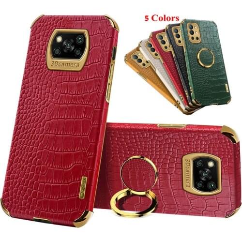 Poco X3 NFC Case Luxury Crocodile Skin PU Leather + Soft TPU Back Cover for Xiaomi Pocophone X3 Casing PocoX3 Pro Slim Fundas
