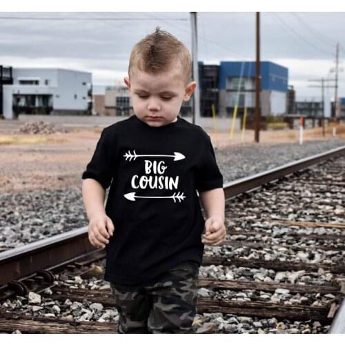 Big Cousin Shirt Kids Summer Short Sleeve T Shirt Boys Girls Toddler Baby Announcement Tee Child Fashion Tops Cool Party Wear