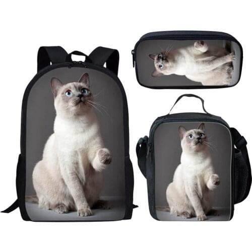 Cute Cat 3D Print Children School Bags for Teenage Boys Girs Kids Backpack Shoulder Bagpack Book Bags Primary School Bag Custom