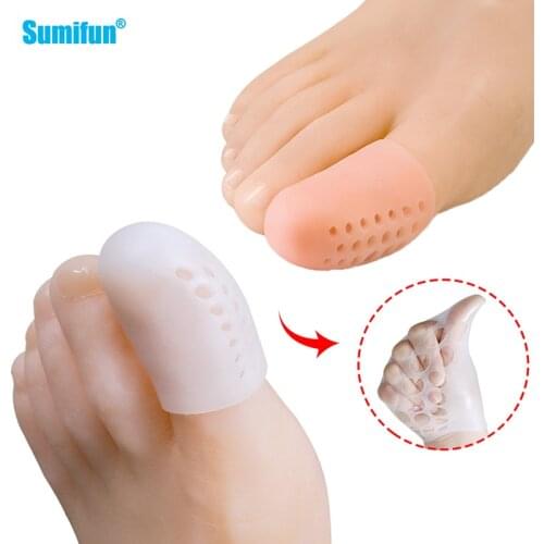 2Types Breathable Soft Silicone Toe Sleeve Cap Prevent Overlapping Toes Bunion Thumb Foot Care FeetCorns Blisters Calluses Cover