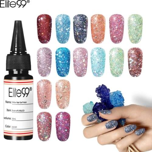 Elite99 30ml Nail Glitter Gel Nail Polish Hybrid Gel Varnish Semi Permanent Enamel UV LED Lamp Soak Off Nail Art Manicure