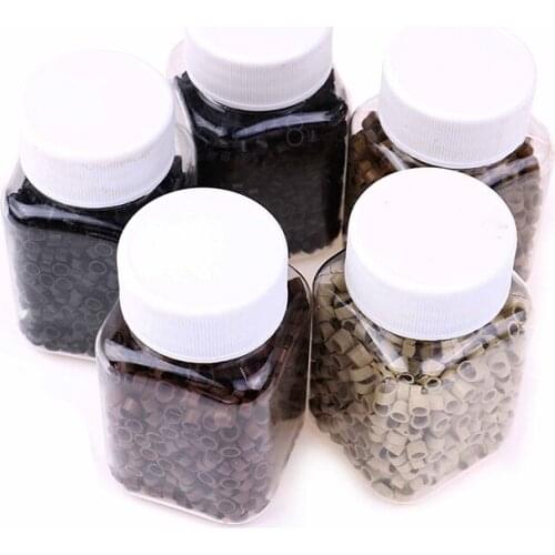 1000pcs 4.0MM 2 Styles Random Micro Crimp Beads Micro Bead Hair Ring/Links/Beads For Hair Extensions 5 Colors Micro Rings