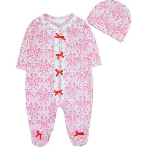 2Pcs Baby Girls Rompers Newborn Caps Infants Baby Boys Kids Pajamas Cotton Baby Girl Clothes Sets