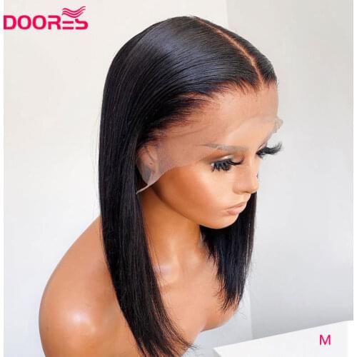 Short Bob Lace Front Wigs 13x4 Straight Lace Front Human Hair Wigs 150% 180% Brazilian Remy Wigs For Women Pre Plucked M