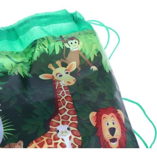 Forest zoo Drawstring Bag School Backpack for Boy Girls Satchel Bundle Rucksack