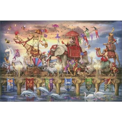 Animal World Sewing One way Traffic Top Quality Embroidery Needlework 14CT Unprinted Art Cross Stitch Kits DIY Handmade Decor