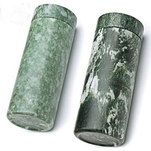 Natural Chinese Green Glass Jade Tea Cup Healthy Energy Appliances