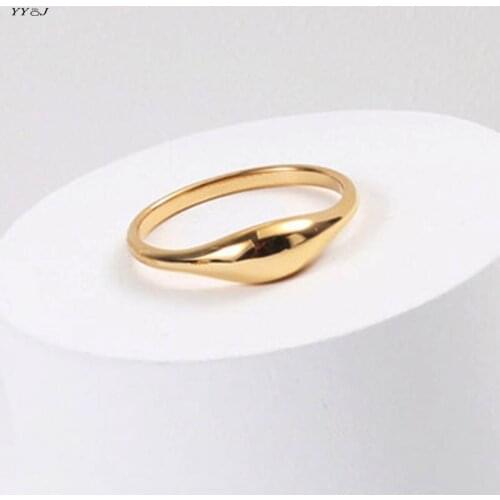 Small dome gold ring for women stainless steel stackable ring simple dainty elegant everyday stainless steel jewelry trendy 2021