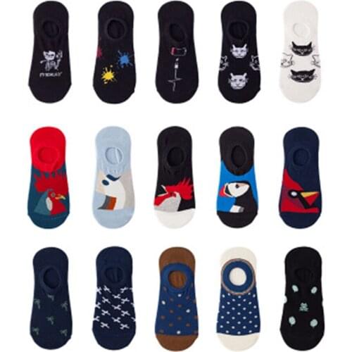 Invisible boat socks men, shallow pure cotton summer thin brand INS silicone anti-slip socks women socks ZQ122