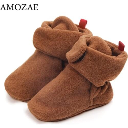 Newborn Baby Socks Shoes Boy Girl Star Toddler First Walkers Booties Cotton Comfort Soft Anti-slip Warm Infant Crib Shoes