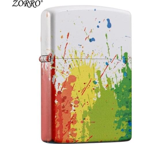 New Zorro Windproof Kerosene Lighter Trendy Cool Color Collision Personality Creative Mens Valentines Day Gift
