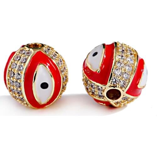 Eye Charm Jewelry Charms for Earrings Necklace Bracelet Making Cute Evil Blue Eye Resin Pendant Charms Gold Round Beads