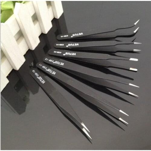 Wholesale 1500 Pcs /set Hand Tools Anti-static ESD Tweezers Set Straight Curved Electronic Craft Jewellery