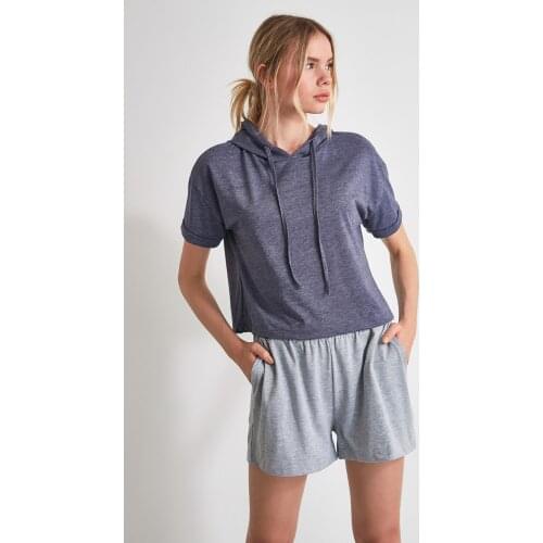 Trendyol Hooded Half Sleeve Pajamas set THMSS20PT0385