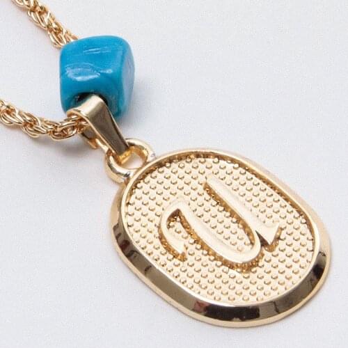 Plastic Beaded Twist Knot Letter Necklace