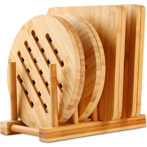 Home Table Coaster Natural Bamboo Drink Placemat Kitchen Table Place Mat Decorative Drink Coasters for Dining Table Heat Mats