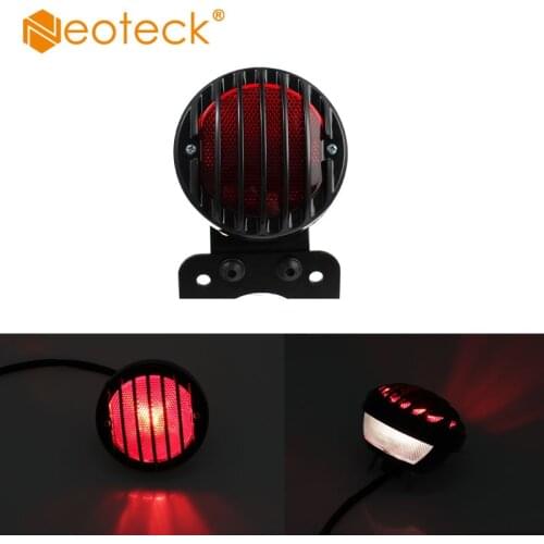 Neoteck Side Mount Tail Bake Light License Plate Bracket Lamp For Harley Bobber Chopper Tail Light Lamp Bracket Light