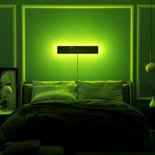 Rgb Led Wall Lamp Art Living Room Background Colorful Decorative Lamp Hotel Bedroom Bedside Indoor Lighting Wall Sconces