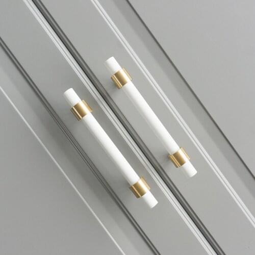 96 128mm modern simple fashion color solid wooden brass furniture handle white pink blue drawer kitchen cabinet cupboard knob 5"