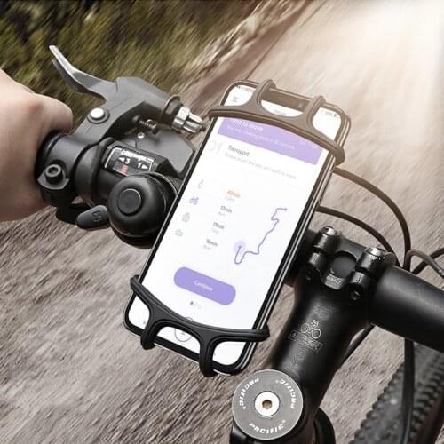 360° Rotatabl Silicone Phone Holder Bicycle Motorcycle Stand Anti-drop Mobile GPS Bracket For IPhone 12 LG Huawei Xiaomi Redmi