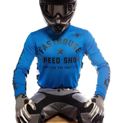 Blue mountain bike clothing top wearing DH MX MTB breathable quick-drying team Race long-sleeved T-shirt motocross Jersey