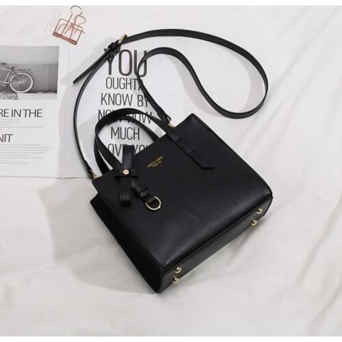 Black brand ladies Messenger bag high quality PU womens shoulder bag 2019 winter new female handbag business bag discount girl