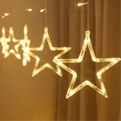 Led Curtain String Lights Christmas Decorations 2021 New Year for Home Fairy Light