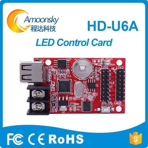 Led display p10 red HD-U6A led rgb controller for led moving message display led lamp