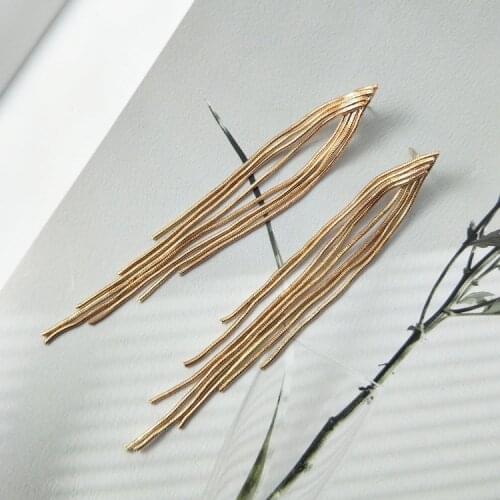 SZELAM New 2121Fashion Minimalist Style Wild Long Tassel Earrings Temperament Long Metal Chain Sexy Earrings SER210007