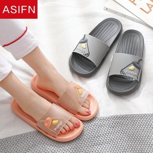 ASIFN Summer Ladies Cute Fruit Home Slippers Women Home Cute Cartoon Slides Indoor Non-slip Students EVA Shoes Claquette Homme
