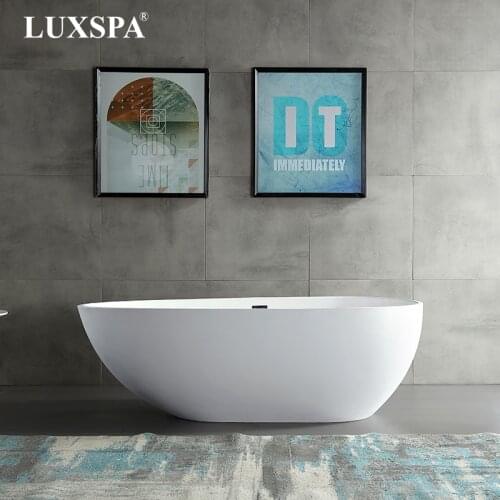 LUXSPA Unique Design Matt White Artificial Stone Bathtub Solid Surface Bathtub