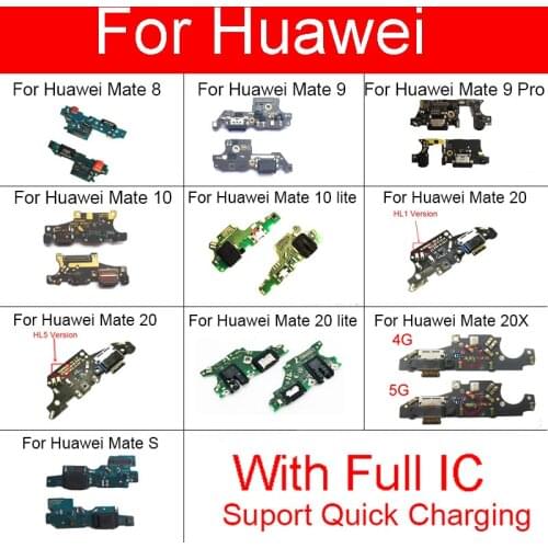 USB Charging Dock Connector Charge Board Flex Cable For Huawei Mate 7 8 9 10 20 20X S Lite Pro Usb Charger Board Repalcement