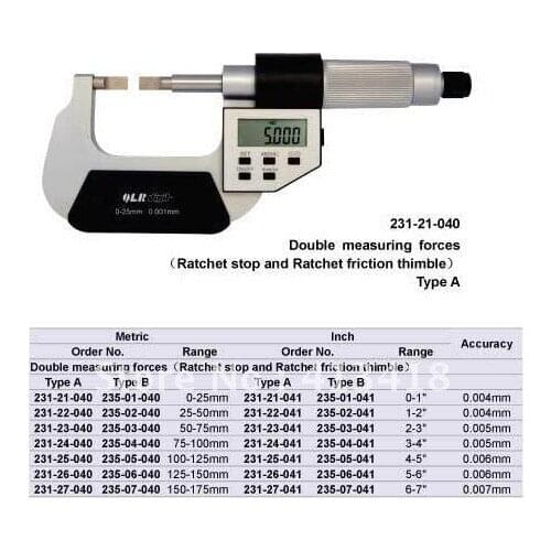 Outside micrometer . Five buttons Blade Micrometers.0-1inch.High quality