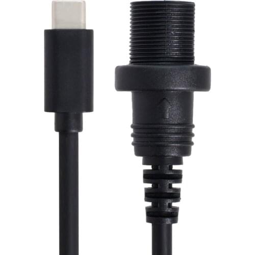 Waterproof USB-C Type-C USB 3.1 Extension Flush Car Mount Extension Cable for Dashboard Panel