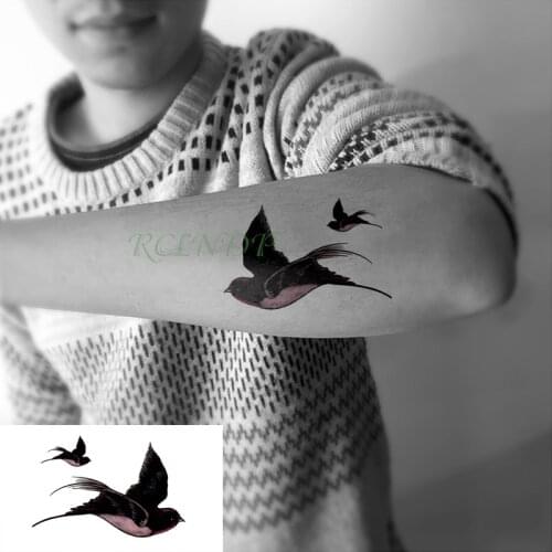 Waterproof Temporary Tattoo Sticker Animal swallow bird Tatto Flash Tatoo Hand Wrist Foot Neck Fake Tattoos For Men Women kid